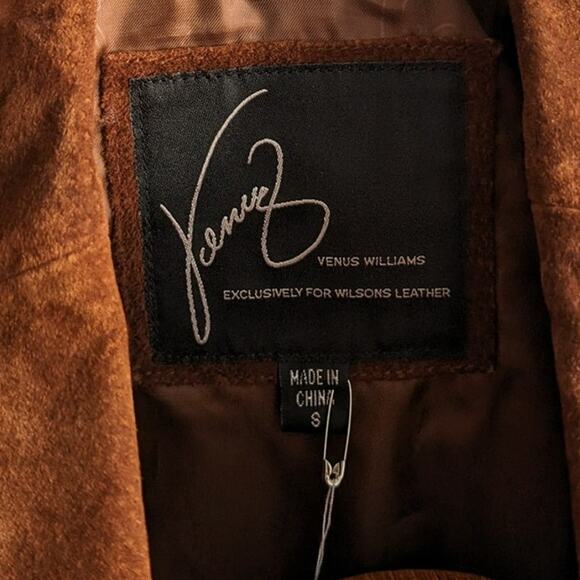 Y2K Brown Suede Leather Jacket Boho Western Minimalist Rust Biker Cowgirl Blazer - Picture 9 of 10